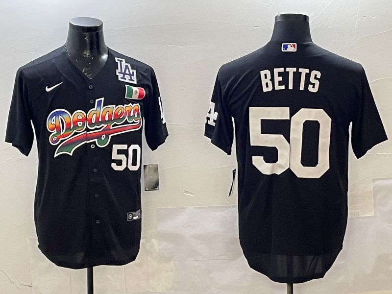 Men Los Angeles Dodgers #50 Betts Black Fashion 2025 Nike MLB Jersey style 1->los angeles dodgers->MLB Jersey